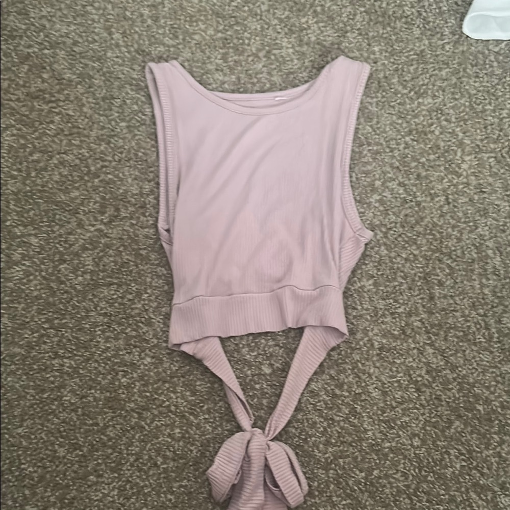 PacSun Pink Sleeveless Tie Front Crop Tank